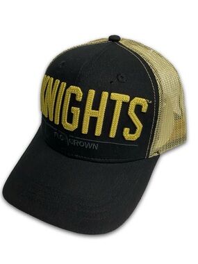 Flo Grown UCF KNIGHTS Black & Gold Trucker Hat SnapBack mesh EUC central Florida
